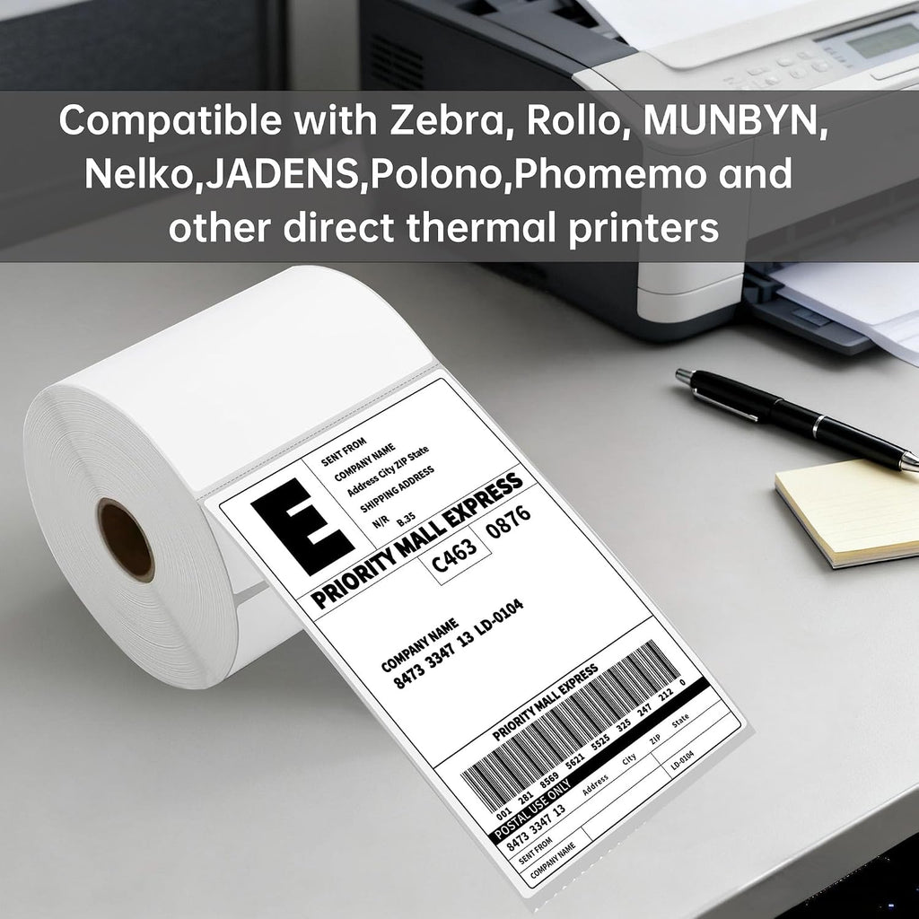 HUOJI 500 4x6 Direct Thermal Shipping Labels Roll, Commercial Grade - Image 3
