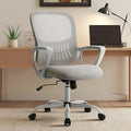 OLIXIS Home Office Chair, Mesh Desk Chair, Ergonomic Lumbar Support | Mid Back Computer Ergonomic, Height Adjustable Swivel Task, Large Seat Armrest, Adults, Grey by OLIXIS