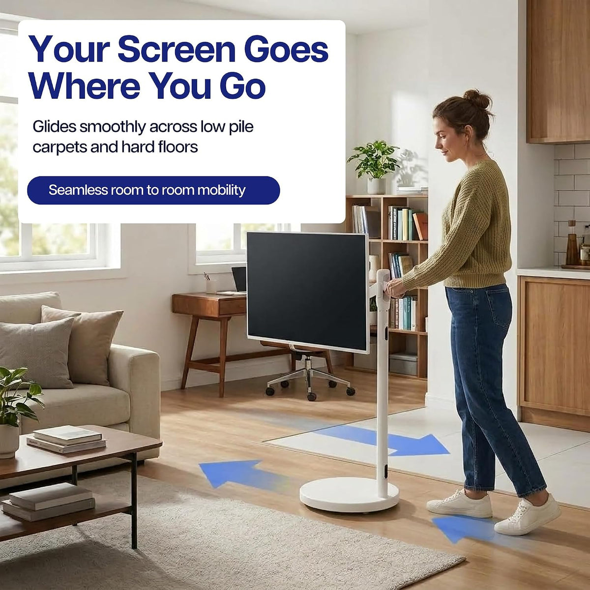 VIVO Mobile TV Cart for 17" to 43" Screens, Holds 37.4 lbs - Image 3