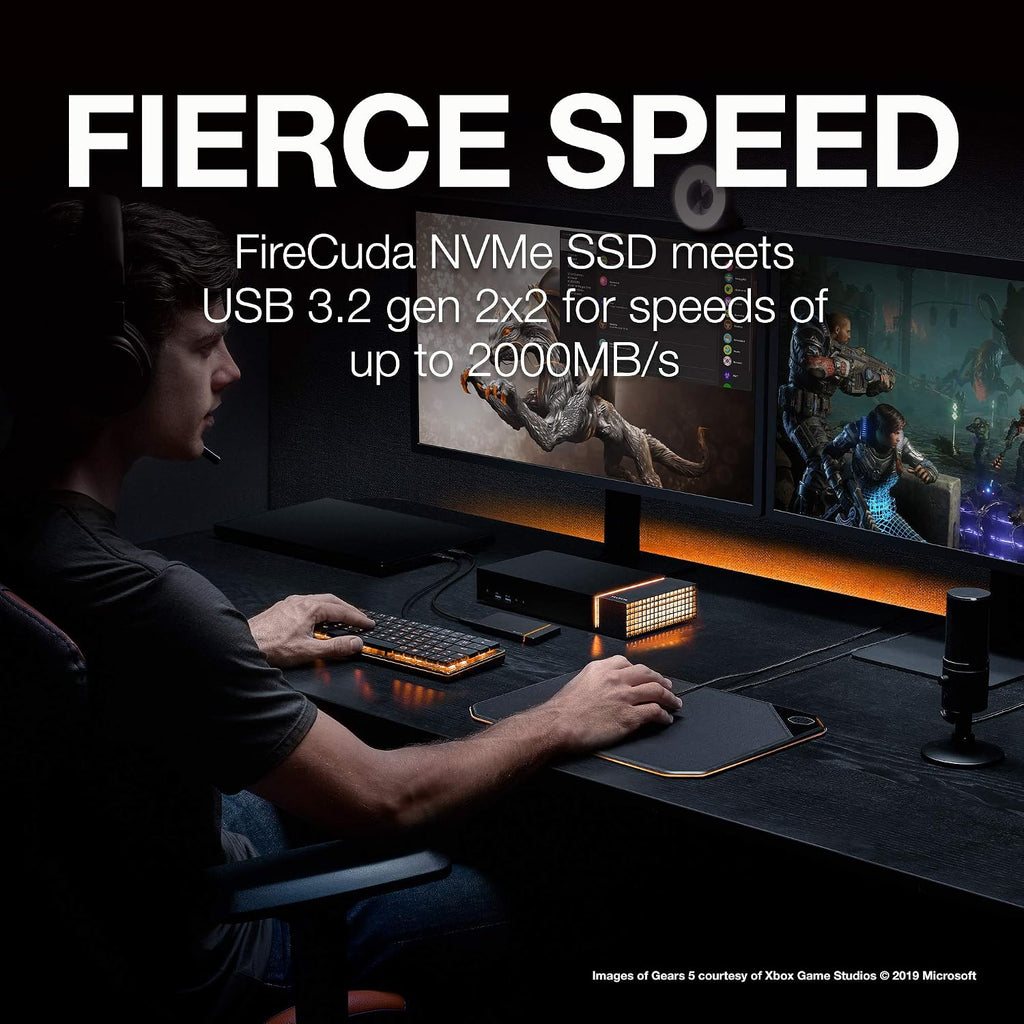 Seagate Firecuda Gaming SSD 2TB External Solid State Drive – USB-C USB 3.2 Gen 2x2 with NVMe for PC Laptop (STJP2000400) - Image 3