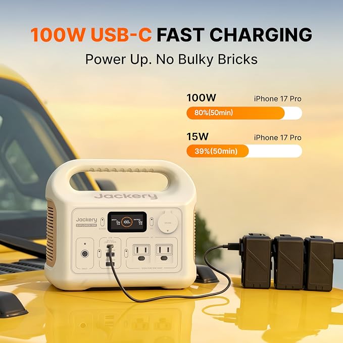 Jackery Portable Power Station Explorer 300 Dune White, 292Wh | Backup LiFePO4 Battery, Solar Generator for Outdoors Camping Travel Hunting Blackout (Solar Panel Optional) - Image 8