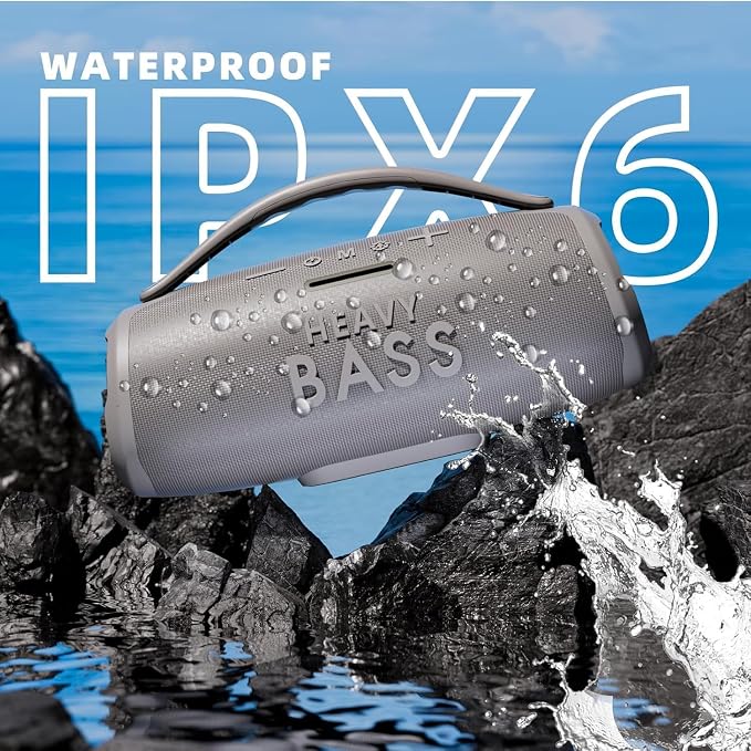 HEAVY BASS Speakers Bluetooth Wireless, 80W Max Loud Portable Speaker with Bass, 20H Playtime, IPX6 Waterproof, Dual Pairing, Perfect for Outdoor Camping,Beach - Image 4