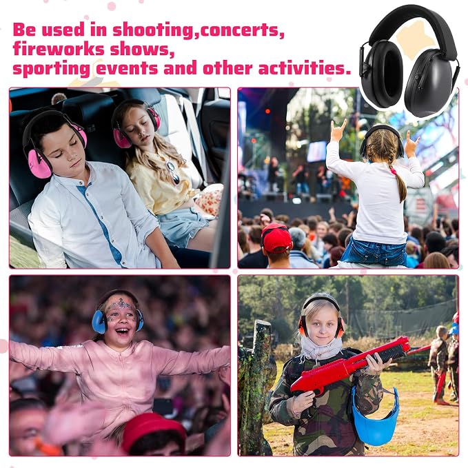 18 Pcs Kids Ear Protection Noise Cancelling Headphones Noise Reduction Ear Muffs 27dB Hearing Protection (8 Colors) - Image 7