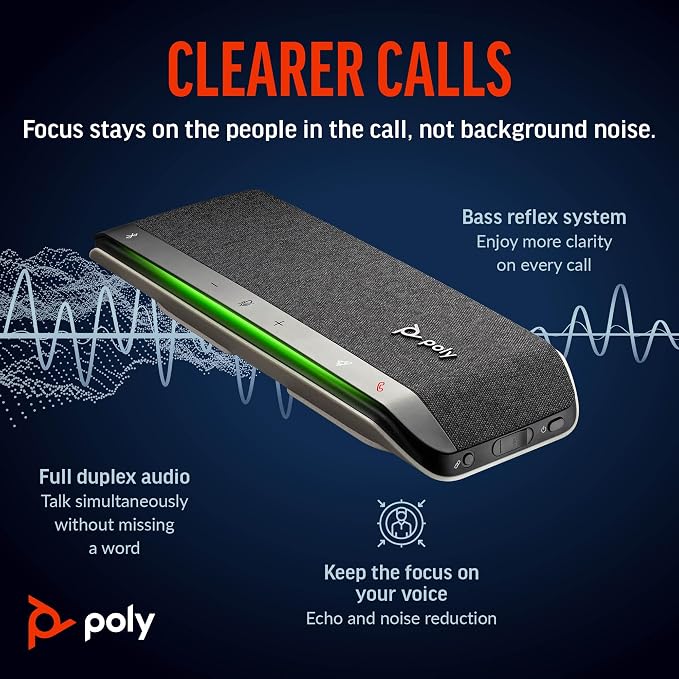 Poly Sync 40+ Smart Speakerphone (Plantronics) - Flexible Workspaces - Connect to PC/Mac via BT700 Adapter and Smartphones via Bluetooth - Works with Teams, Zoom – Amazon Exclusive - Image 3