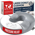 5 STARS UNITED Donut Pillow for Tailbone Pain & Hemorrhoids – Large Memory Foam Seat Cushion for Bed Sore-Prone Areas & Pressure Relief – Prostate, Postpartum & Pregnancy Support, Gray Cotton Cover by 5STARSUNITED