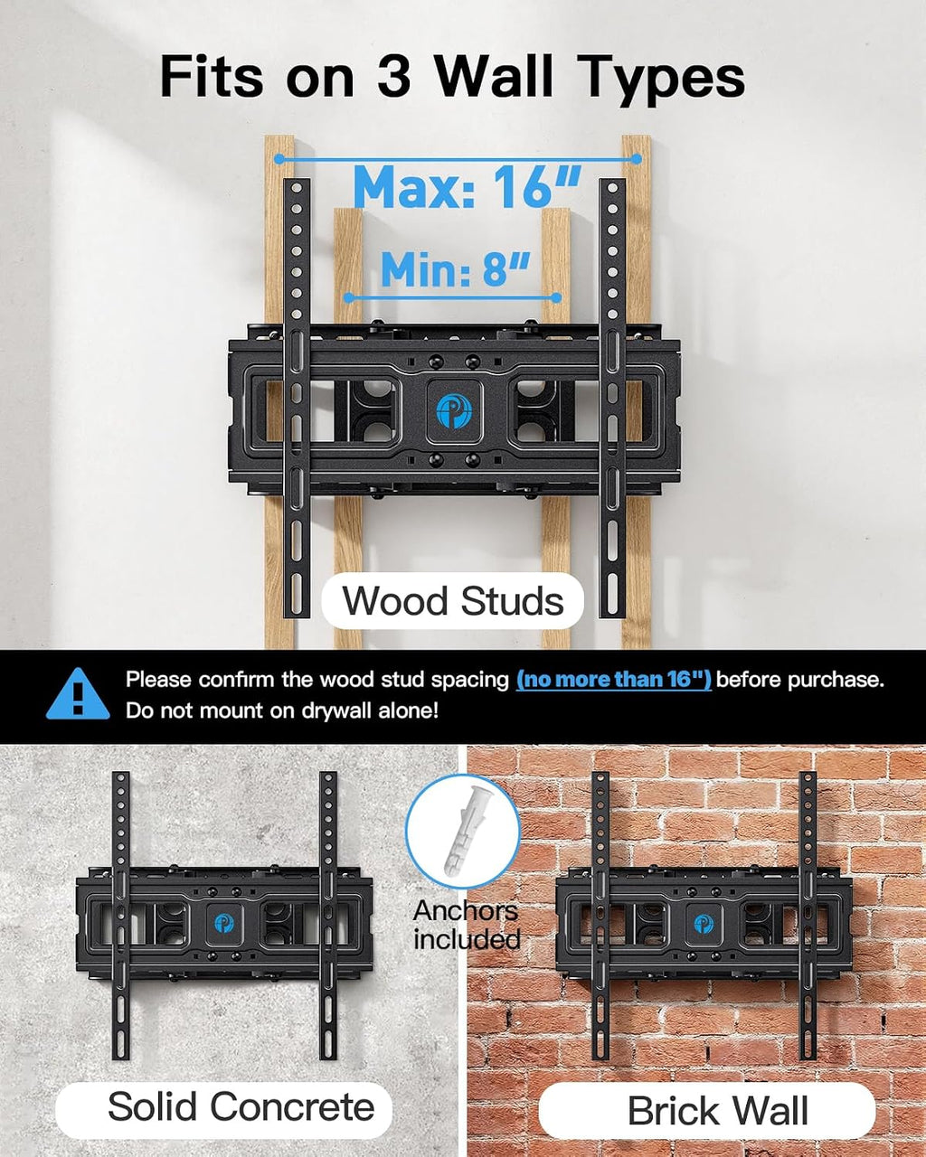 Pipishell Full Motion TV Wall Mount for 26–74 inch TVs up to 99 lbs - Image 3