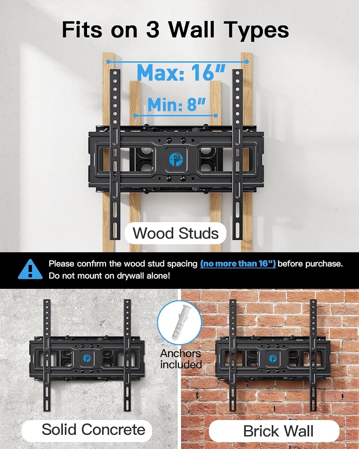Pipishell Full Motion TV Wall Mount for 26–74 inch TVs up to 99 lbs - Image 3