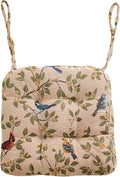 vctops Farmhouse Bird Print Chair Cushions with Ties U-Shaped Soft Comfortable Chair Pads Non Slip Seat Cushions for Indoor Dining Room and Kitchen Chairs (White,16"x16") by vctops