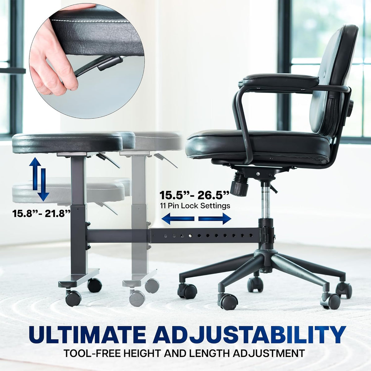 VIVO Retrofit Height Adjustable Footrest for Office Chair, Holds 242 lbs - Image 4