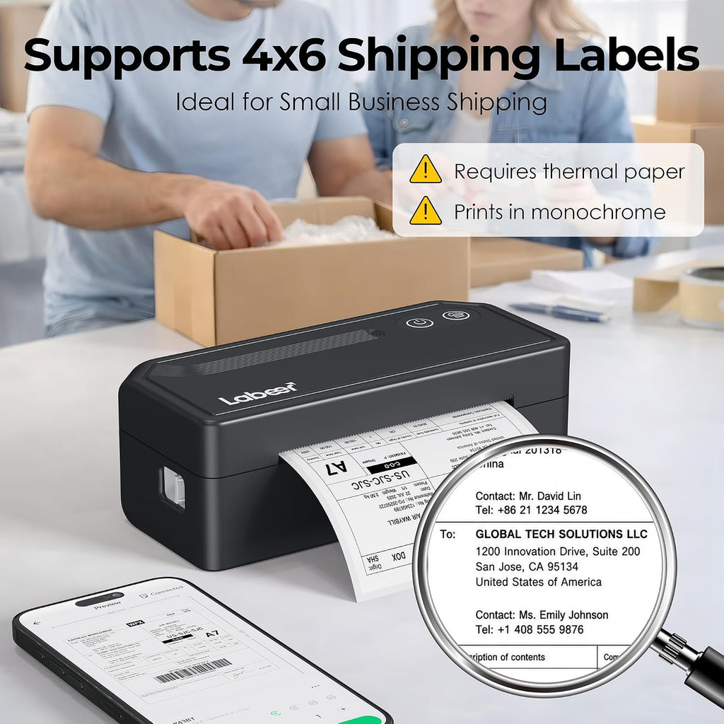 Labeer Bluetooth Thermal Shipping Label Printer, Wireless 4x6 Label Printer - Image 3