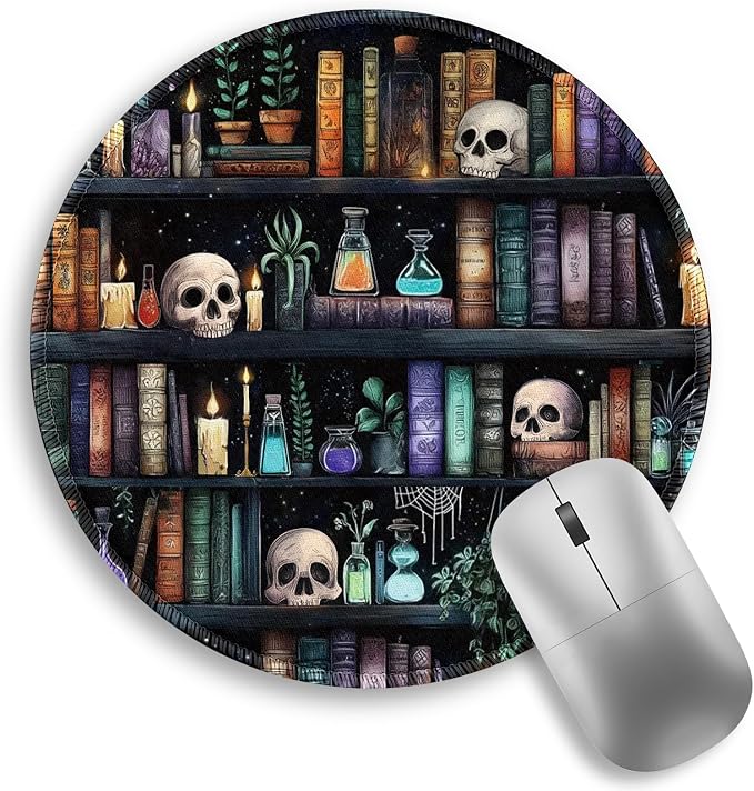 Funny Work Mouse Pad, Small Round Mousepad for Desk, Laptop | Mini Travel Wireless Mice Pad for Computer, Office Accessories, Coworker Gifts, 8.6 x 8.6 inch by Lebrocoli