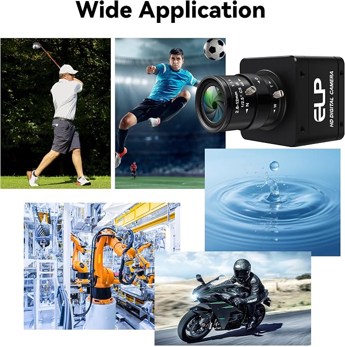 Global Shutter Color USB3.0 Camera,120FPS 200FPS Ultra High Frame Rate Webcam,1920x1200 Max Resolution with 2.8-12mm 4X Manual Zoom Lens,Plug and Play for High Speed Motion Analysis 3D Printer - Image 7
