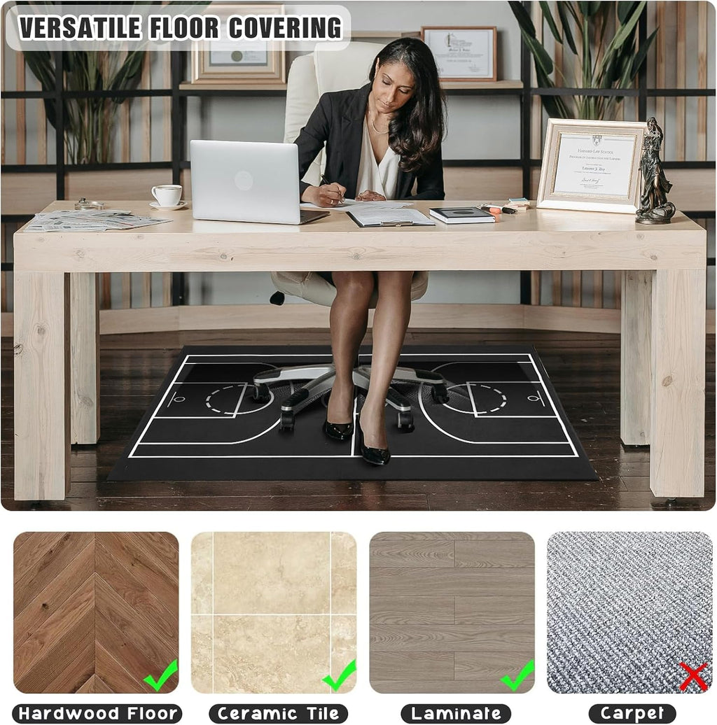 Gaming Chair Mat for Hardwood Floor 36"X 48" Heavy Duty Office Desk Chair Rug for Under Game Rolling Chairs Computer Decor Protect Mats Low Pile Non-Slip Rubber for Carpet & Tile Floor-Basketball - Image 2