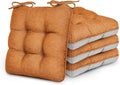 Love's cabin Memory Foam Chair Cushions Set of 4, 15.5 Inch, Terracotta | 15.5"x15.5"x3.5", Indoor & Outdoor Chair Seat Pads with Non-slip Bottom and Ties, for Dining, Kitchen, Office and Patio Chair by Lovescabin