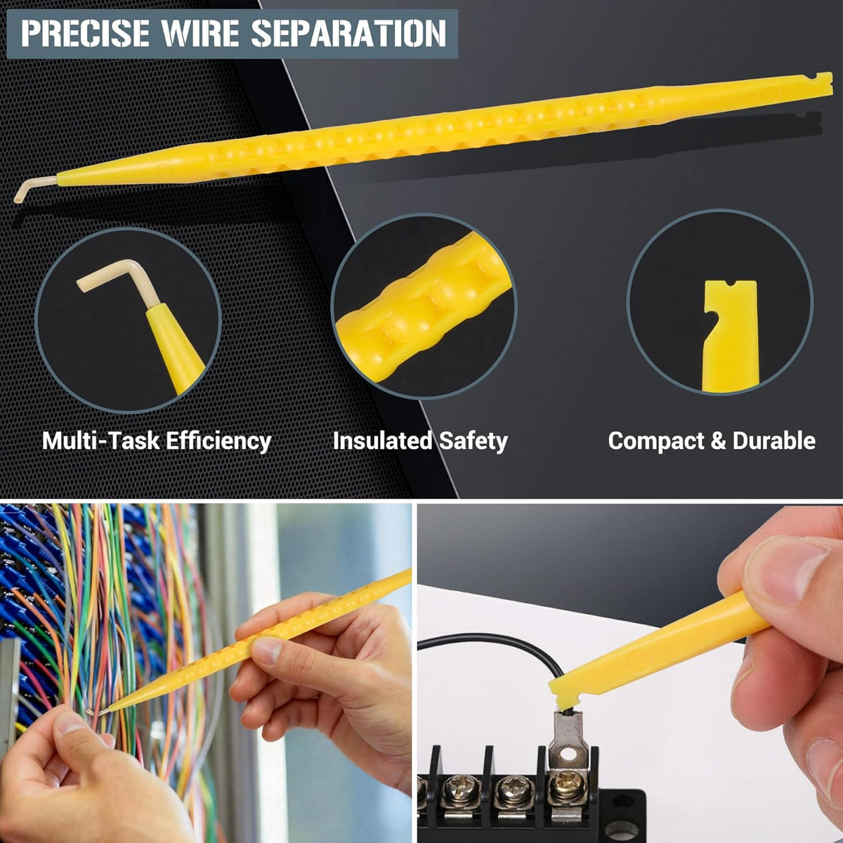 Upgraded 6 Pcs Cable Splicer Kit with Genuine Leather Pouch, Electrician Scissors, Splicing Knife, Buffer Tube Ripper, Spudger & Deep Hole Marker, Heavy Duty Telecom Tool Set for Technicians - Image 5