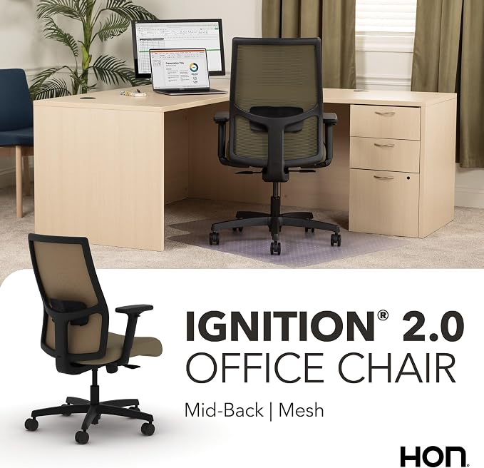 HON Ignition 2.0 Ergonomic Office Chair, Lumbar Support, Quicksand | Ergonomic office desk chair with lumbar support, adjustable arms, office decor, workstation comfort for focused productivity - Image 7