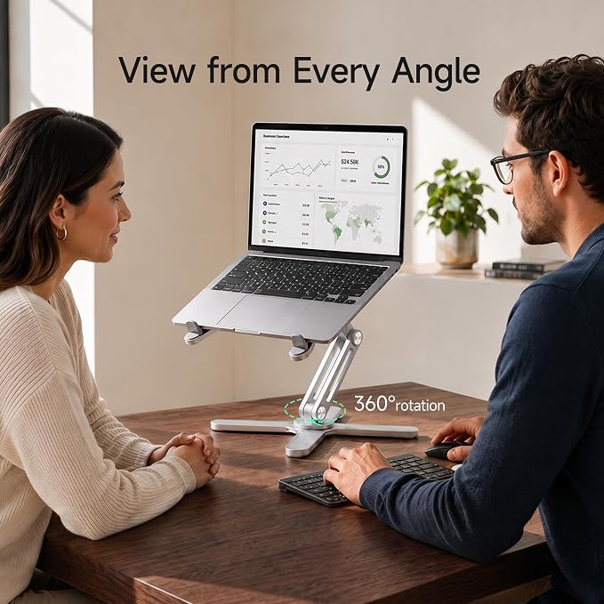Model-X 3.0 Laptop Stand, Ladjustable Laptop Stand Desk, Ergonomic Laptop Stand Desk，360 Rotating Laptop Riser - Image 4