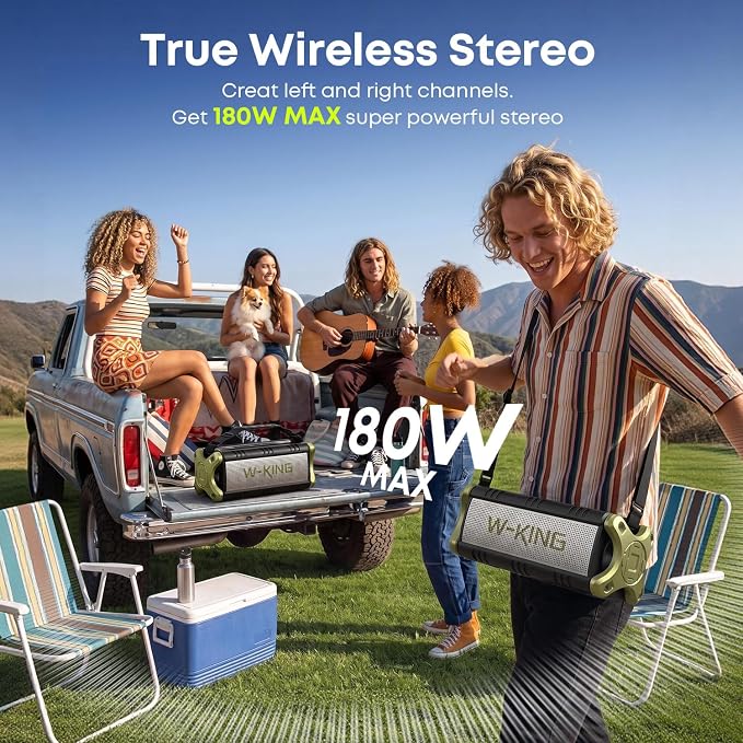 Portable Speakers Bluetooth Wireless, 90W Max Loud Outdoor Speaker with Deep Bass, IPX6 Waterproof, Floatable, Custom EQ, 40H, Dual Pairing, Subwoofer *2, TF, Large Speaker for Beach/Garage/Jobsite - Image 4