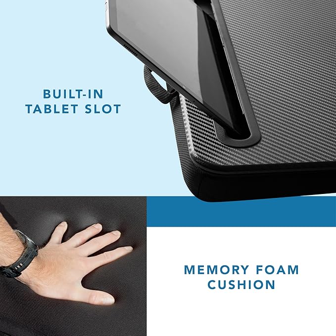 LAPGEAR Memory Foam Lap Desk - Black Carbon, Fits 15.6” Laptops - Image 4
