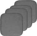 Sweet Home Collection Chair Cushion Memory Foam Pads Honeycomb Pattern Slip Non Skid Rubber Back Rounded Square 16" x 16" Seat Cover, 4 Pack, Charlotte Gray by SweetHomeCollection