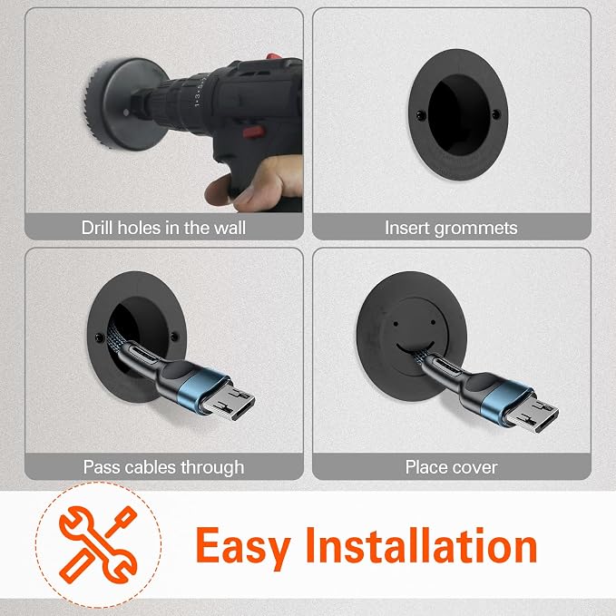 in Wall TV Cable Management Kit – Complete Wire Hider with Hole Saw | Complete in-wall TV cable management kit hides wires behind wall-mounted TVs, includes hole saw for easy DIY installation - Image 8
