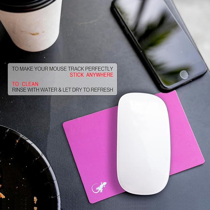 Mouse Pad Adhesive Bottom - Sticks to Any Surface - Portable - Webcam Covers and Screen Cleaner Included (5 Pack - Rainbow) - Image 6