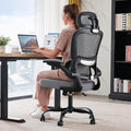 TRALT Office Chair Ergonomic Desk Chair - Gaming Chair with Lumbar Support | 330 LBS Home Office Desk Chairs with Headrest, Reading Chair with Flip-up Armrests, Comfortable Computer Chairs (1, Grey) by TRALT