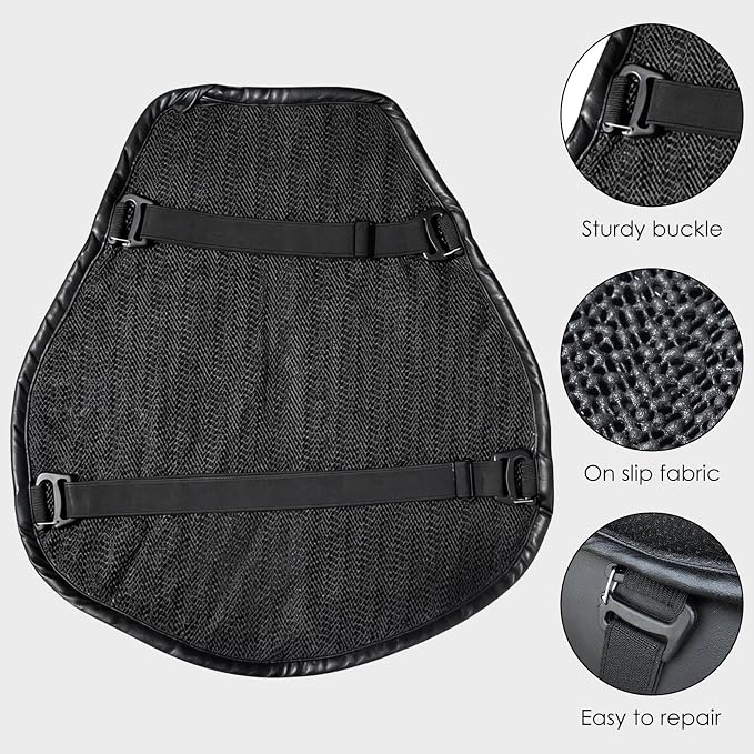 Motorcycle Gel Seat Cushion - Foldable Soft Pressure Relief Pad with Petal Ergonomic Design & 3D Honeycomb Breathable Structure, Cool & Comfortable for Long Rides (Black) - Image 5