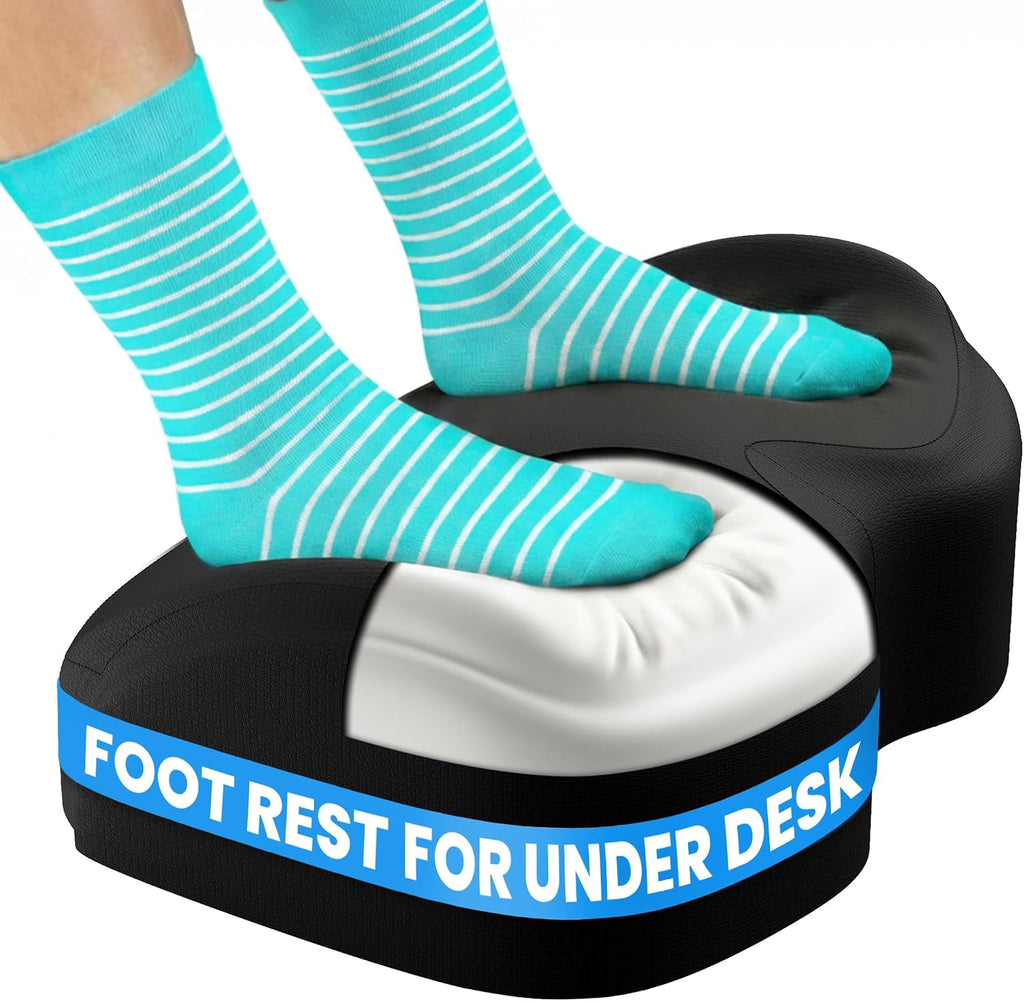 Everlasting Comfort Foot Rest for Under Desk at Work - Memory Foam Office Foot Stool & Under Desk Footrest Leg Elevation Pillow for Gaming & Home Office, Supports Posture by Everlasting Comfort
