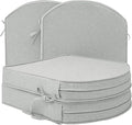 Outdoor Chair Cushions D Shaped, Set of 4, 17 x 16 Inch, Light Grey | Water Resistant, Fade Resistant, Patio Furniture Seat Chair Pads Replacement with Ties, Non-Slip Bottom, Removable Cover by Unknown