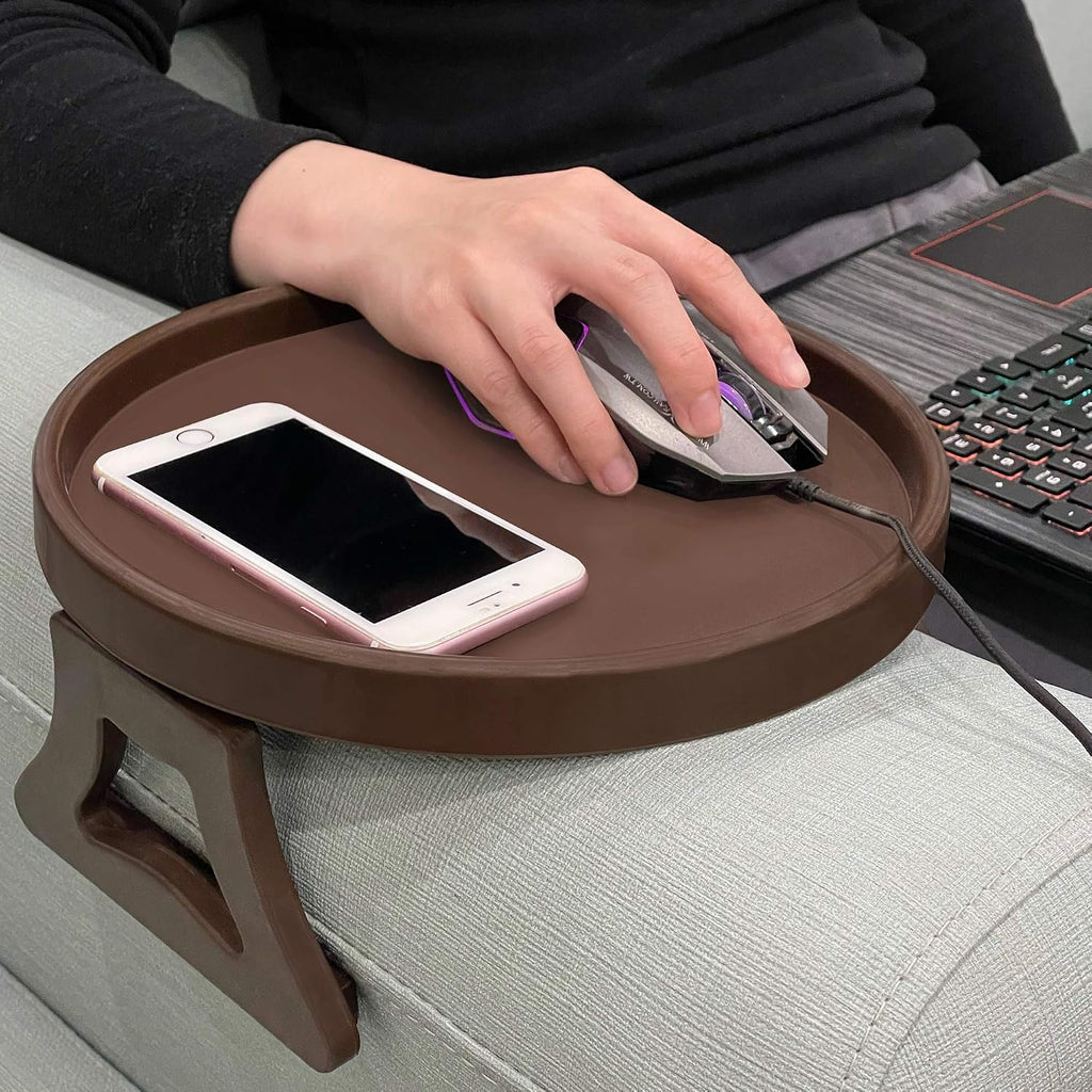 NDL Sofa Armrest Clip Table – No-Slip Couch Tray for Drinks, Snacks, Remote, Gamepads, Adjustable Armchair Table for Living Room, Bedroom, Dorm – Fits Most Armrests - Image 4