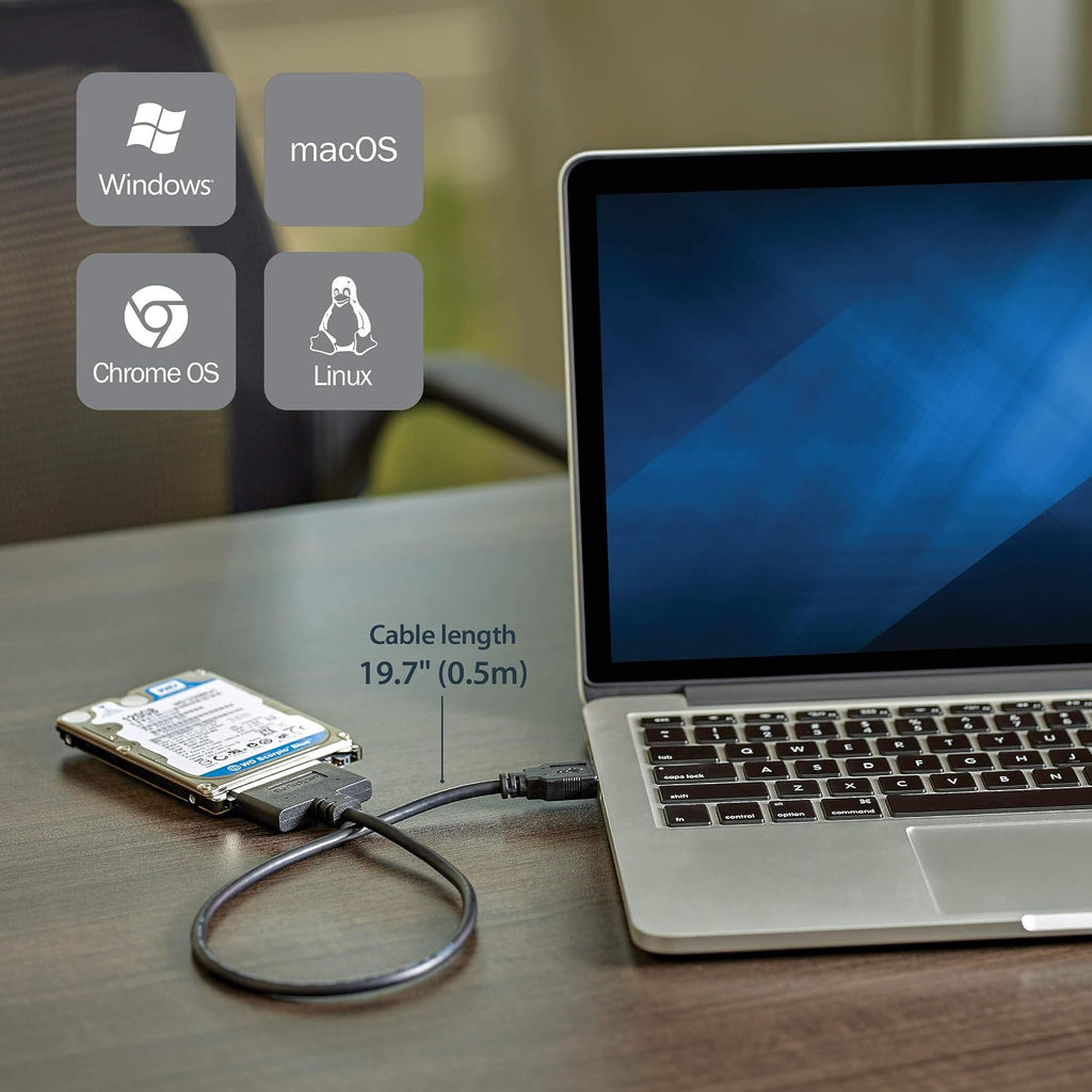 StarTech SATA to USB Adapter, USB 10Gbps, 2.5in SATA III (USB312SAT3CB) - Image 3