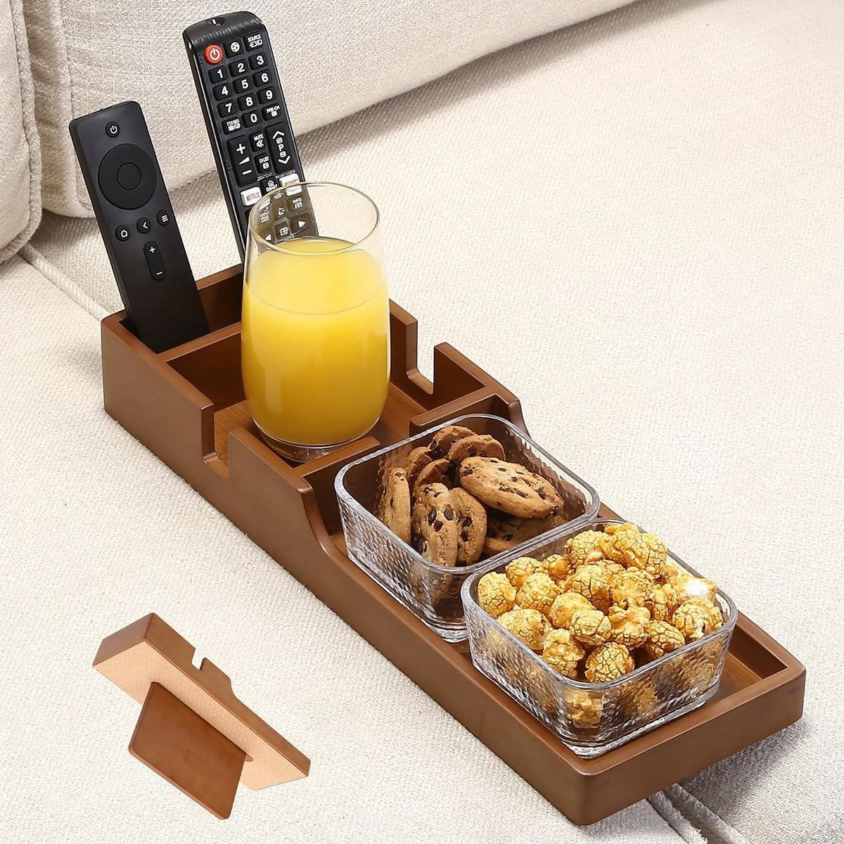 Couch Table Insert with Cup Holder for Boneless,15.35x5.12-in,Brown by SINWANT