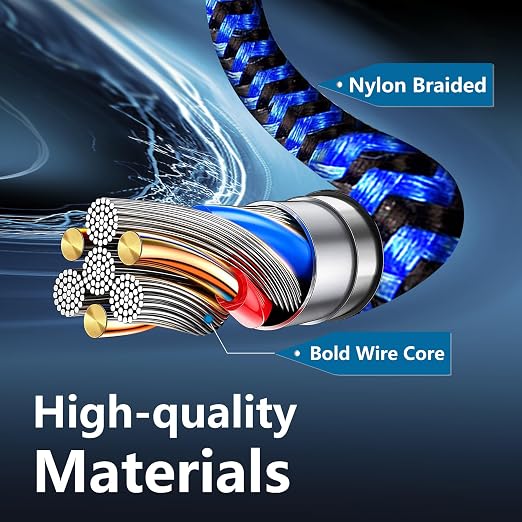 USB C to USB C Cable, 3 Pack 6ft Type C Fast Charger Cord (Blackblue) | Nylon Braided High-Speed Data Transfer Wire for iPhone 17/16/15 Plus/Pro Max iPad Air Ps5 Controller Samsung Galaxy - Image 4