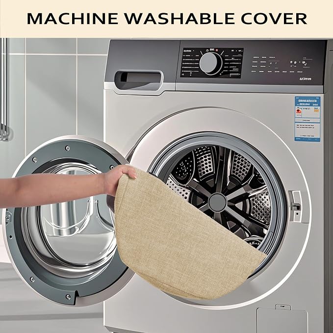 ELFJOY Non-Slip Chair Cushions for Dining Chairs Beige 16.7"x16" | 4 Pack, with Ties and Washable Cover, U Shape, Breathable Fabric, for Kitchen Dining Office Folding Chairs，Comfortable - Image 6