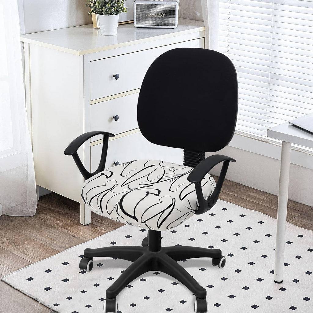 Smiry Stretch Printed Office Computer Desk Chair Seat Covers - Image 2