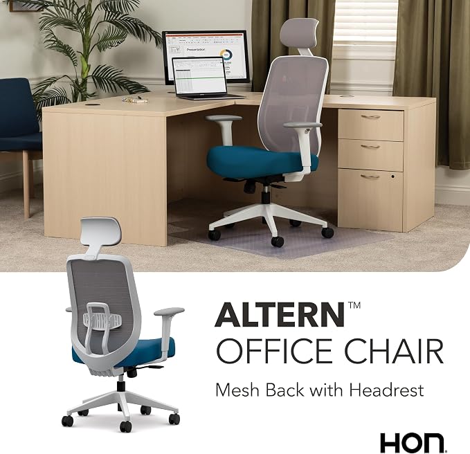 HON Altern Ergonomic Office Chair, Office Desk Computer Chair, Peacock | Mesh desk chair with lumbar support, headrest, seat slide, adjustable arms, computer chair for home office productivity - Image 5