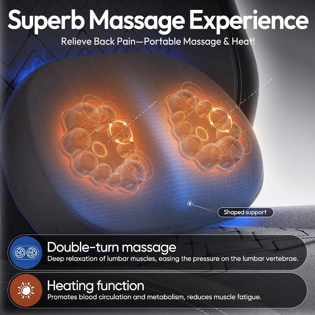 Dowinx Gaming Chair with Heated Massage Lumbar Support,Big and Tall Fabric Gaming Chairs for Adults with Footrest, Ergonomic Computer Game Chair with Poket Spring Cushions, 350lbs, Gray - Image 3