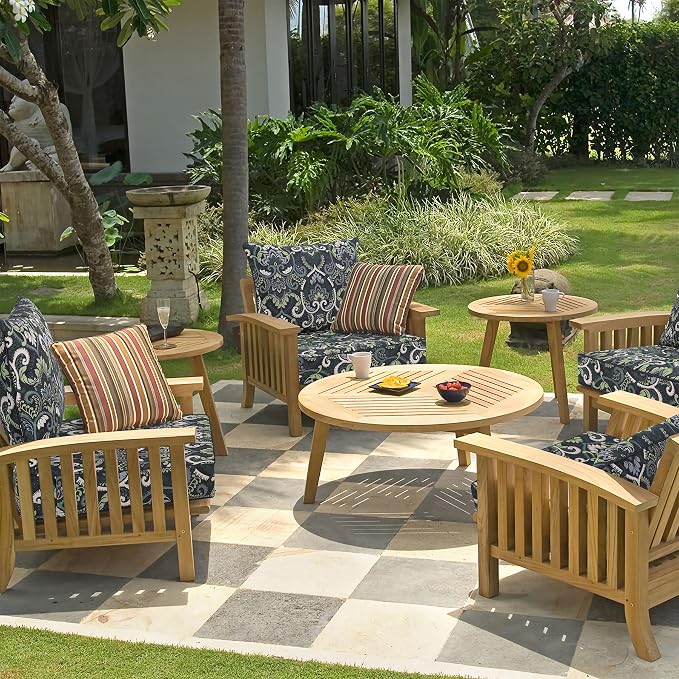 Favoyard Outdoor Deep Seat Patio Cushions Set, 24" x 24", Rainproof, Garden | Fade Resistant, Removable Bottom & Back Cushion, Tie Straps for Patio Furniture, Rocking Chair, Sofa Couch, Green Floral - Image 3