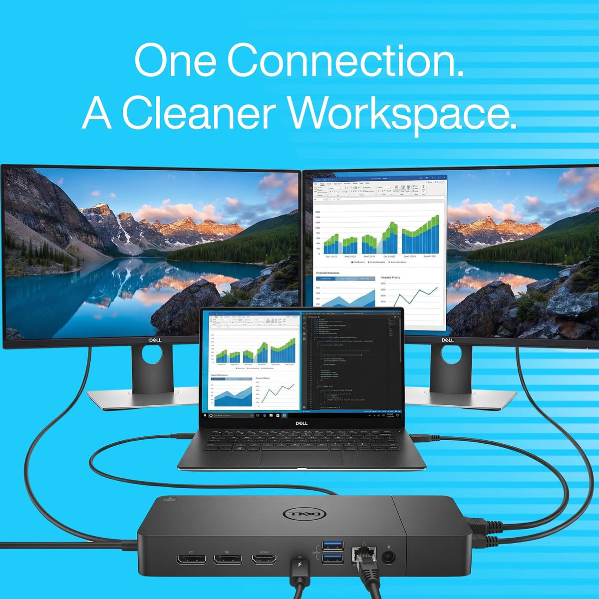 Dell WD19S Docking Station Dual Monitor - 180W USB-C, HDMI + DisplayPort | Features mini-DisplayPort, 2x USB-C & 3x USB-A 3.0 for full expansion (Renewed) - Image 3