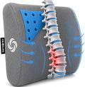 Samsonite Memory Foam Lumbar Support Pillow for Office Chair, Gaming Chair, or Car-Ergonomic Back Cushion-Home Essentials for Sitting Comfort and Posture Relief Back Support with Cooling Gel, Grey by Samsonite