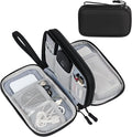 FYY Electronic Organizer, Travel Tech Pouch Bag, Medium, Black | Wrist Strap, Waterproof, Double Layers Portable Electronics Travel Carrying Case for Cord, Charger, Daily Business Trips Use by FYY