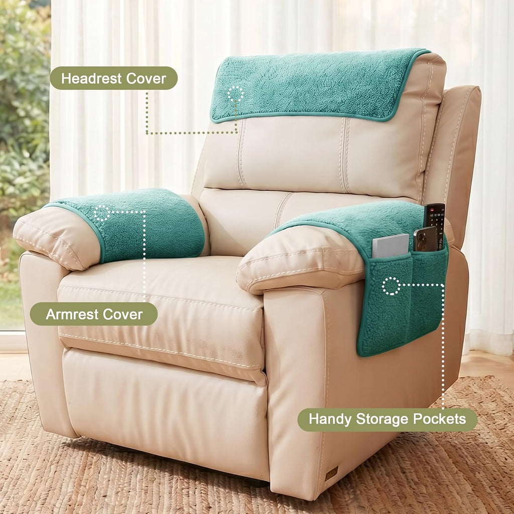 Universal Sherpa Recliner & Armchair Covers with Pockets - Image 3