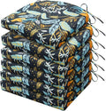HARBOREST Outdoor Chair Cushions Set of 6, Water Resistant Patio Chair Cushions with Ties, Outdoor Seat Cushions for Patio Furniture, 17"x16"x2", Philomel by HARBOREST