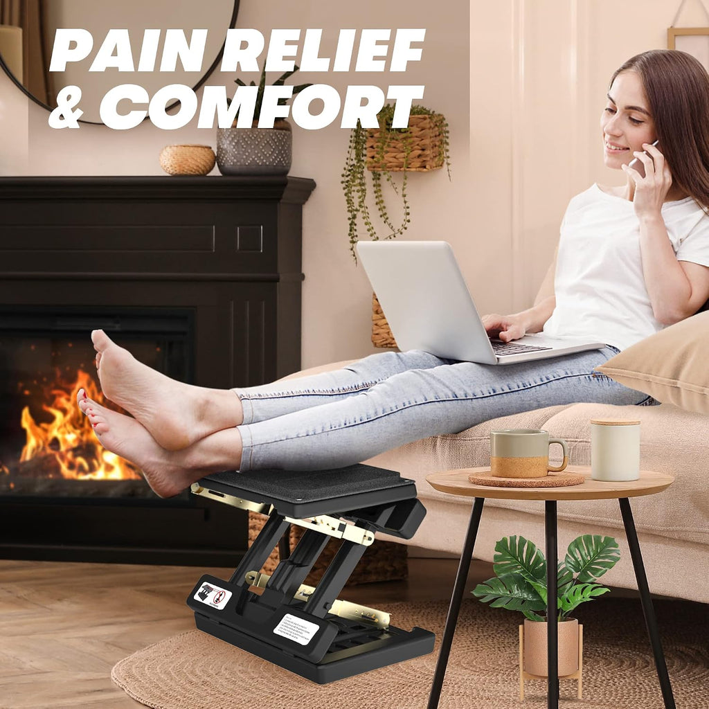 Foot Rest for Under Desk at Work, 4-Adjustable, Detachable Pad, Ergonomic - Image 6