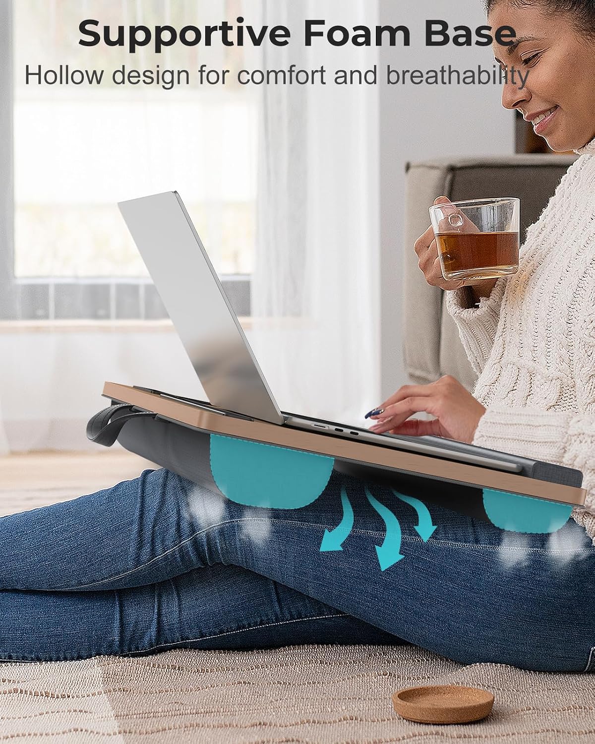 Laptop Lap Desk, Portable Bed Table Tray for Laptop Fit 17" Laptops - Image 4