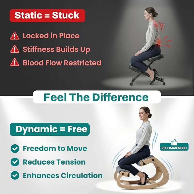 Ergonomic Kneeling Chair with Adjustable Seats - Knee Chair for Posture Correction & Kneel Rocking Stool for Desk - Back Pain Relief for Home and Office, Supports 250 pounds - 5 Years Warranty - Image 9