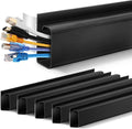 Cable Management Under Desk 94.5in (6X L15.8in) J Channel, ZhiYo Cord Organizer for Desk, Self-Adhesive Cable Organizer, Cord Management Wire Organizers for Cords, Wire Management Cable Raceway Black by ZhiYo