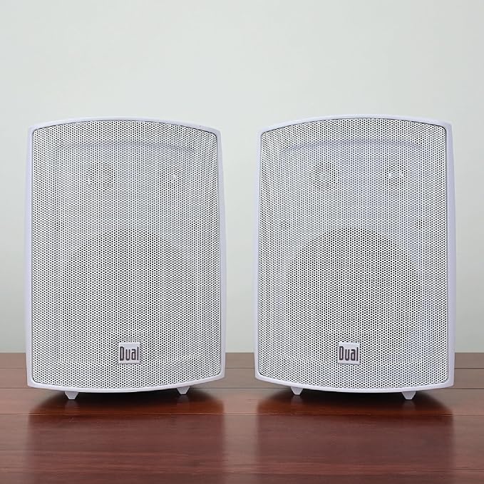 Dual Electronics LU53PW 5.25" 3-Way Indoor Outdoor Wired Speakers Pair | Weather & UV resistant, for patio, pool & garage, expansive stereo sound, easy setup, wired home speakers, white pair - Image 5