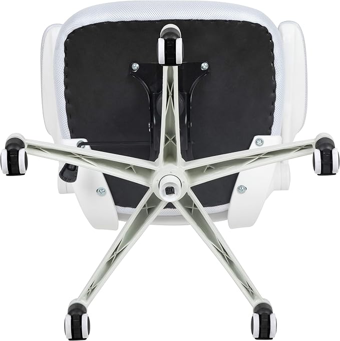 Flash Furniture Mid-Back White Mesh Swivel Ergonomic Task Office Chair with White Frame and Flip-Up Arms | White Frame, Mid-Back, Flip-Up Arms, Mesh Back - Image 12